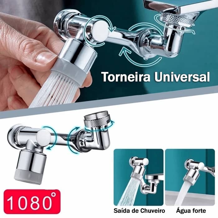 PowerMax - Extensor de Torneira Giratório 1080° [Modelo Universal]