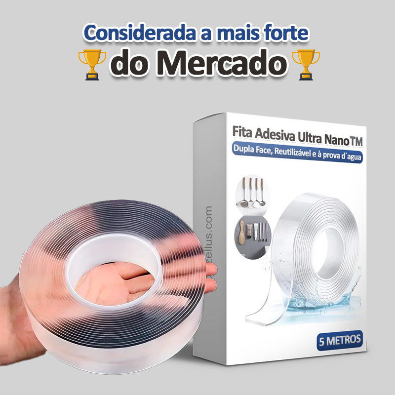 Fita Adesiva Ultra Nano™️ - Dupla Face, Reutilizável e à prova d´agua